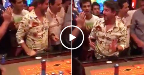 Ballsy guys throws down $100K on one number in roulette (Video)