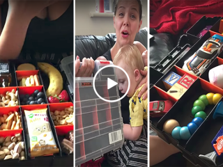 Man buys toolbox for his baby's lunchbox (Video)