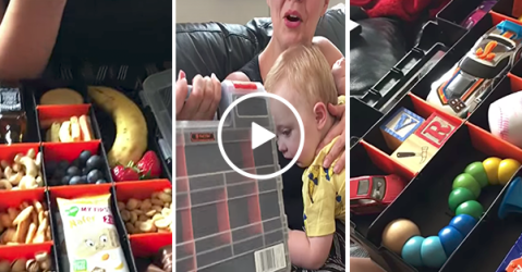 Man buys toolbox for his baby's lunchbox (Video)