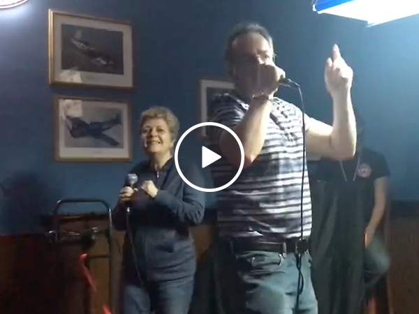 Older couple nails Like a G6 Karaoke (Video)