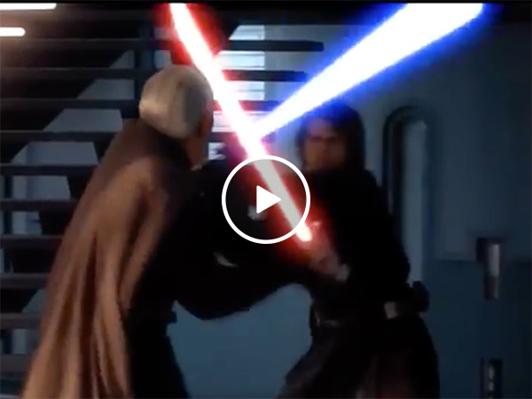 Lightsaber sounds replaced by Owen Wilson saying 'Wow' (Video)