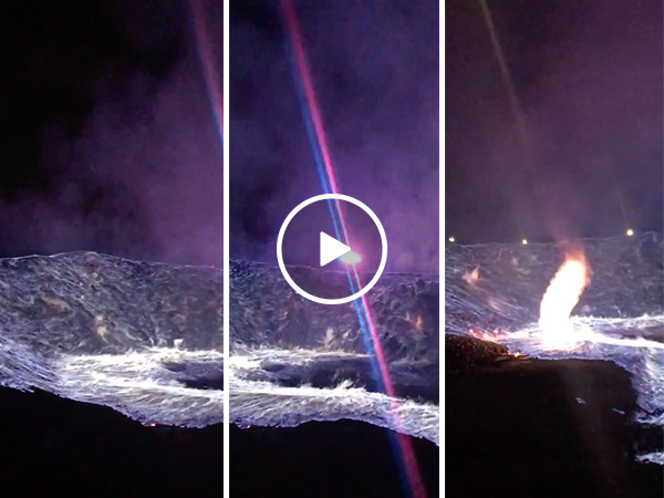 An amazing sulfur bowl fire in Wyoming (Video)