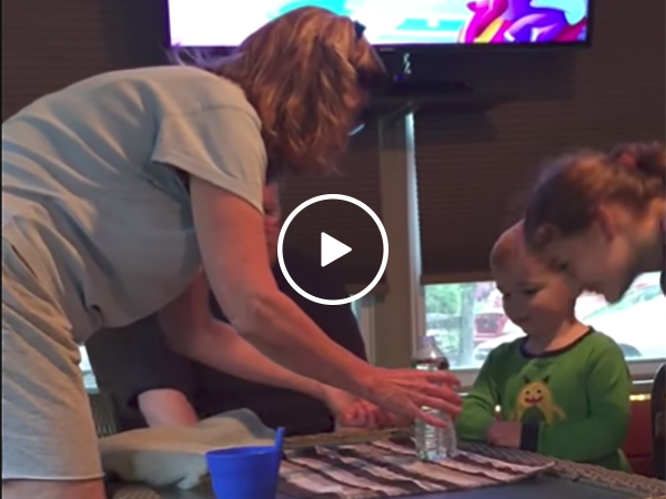 Mom fails at water bottle prank