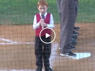 Adorable boy nails Australian Anthem with hiccups (Video)
