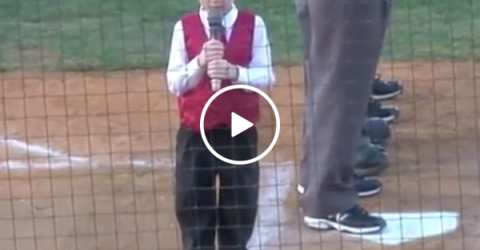 Adorable boy nails Australian Anthem with hiccups (Video)