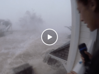 Couple films Hurricane Irma in Saint Martin (Video)