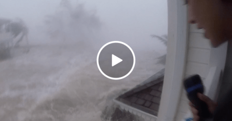 Couple films Hurricane Irma in Saint Martin (Video)