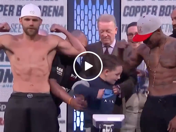 Saunders' son punches Monroe Jr in the nuts during weigh in (Video)