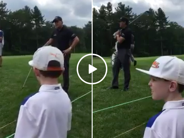 Kid gives Phil Mickelson golf advice