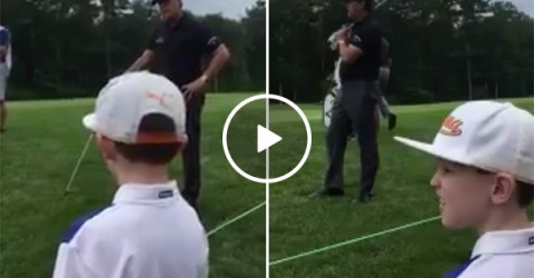 Kid gives Phil Mickelson golf advice
