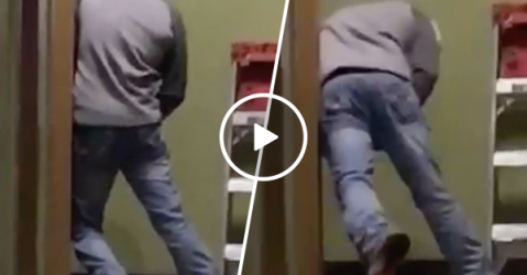 Guy gives zero f*cks, pisses in hallway (Video)