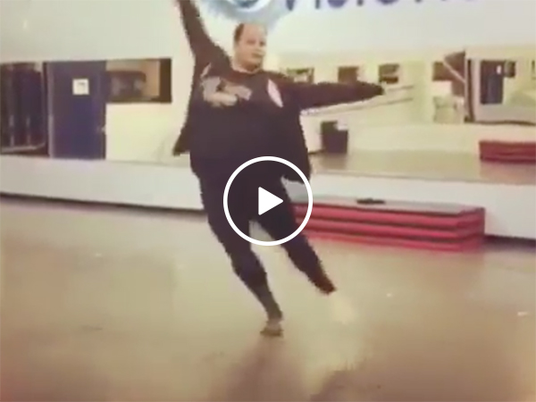 Large dancer shows off some serious skills