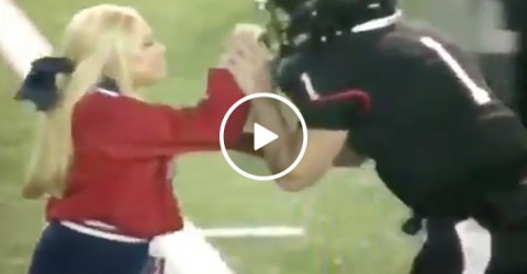 Cheerleader and Football Player Get Into a Fight