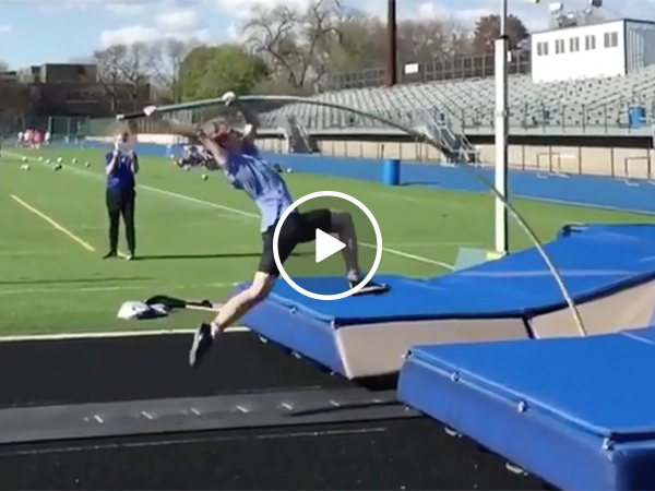 Pole Vault Snaps On Guy | Track & Field Athlete Falls Hard