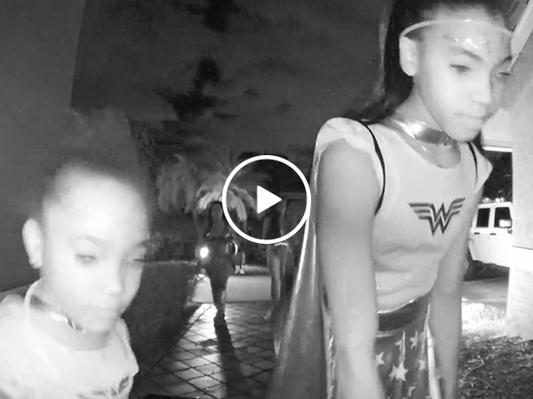 Family scared on Halloween leaves baby behind as they run away (Video)