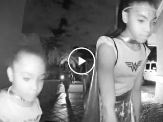 Family scared on Halloween leaves baby behind as they run away (Video)