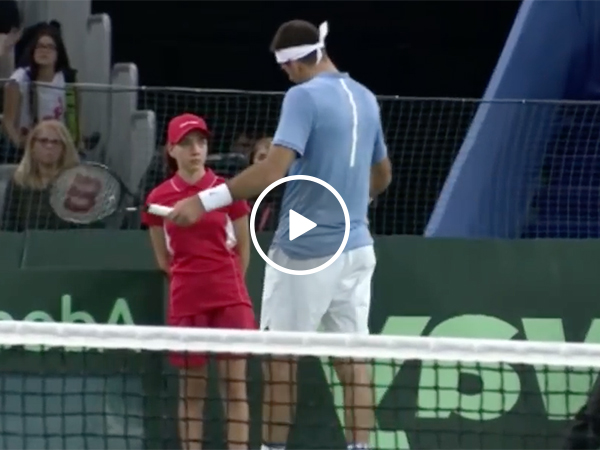 Tennis Player Juan Martin del Potro helps out Injured Ballgirl