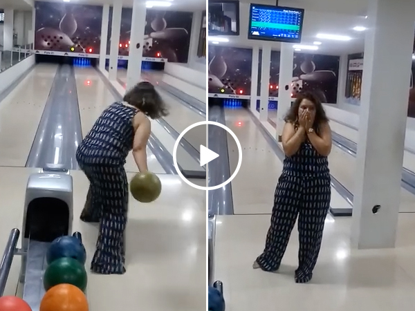 Woman Has No Idea How To Bowl | Lady Fails Miserably At Bowling Alley