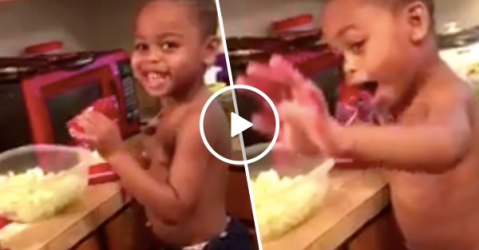 Adorable little boy just wants to cook for his Momma (Video)