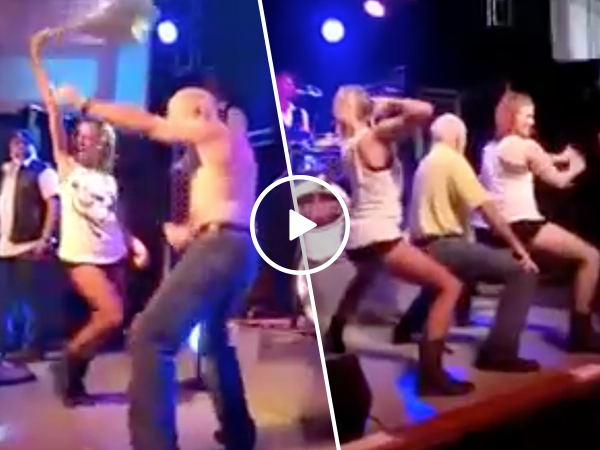 Old man nails dance to Gin and Juice with hot women (Video)