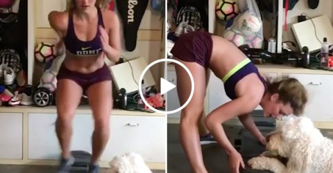 Morgan Reid Works Out | Hot Soccer Girl Does Push Ups and Squats