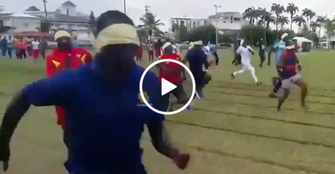 Blindfold race goes as expected (Video)