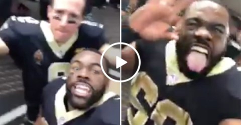 Mark Ingram of Saints Shows The Team Partying After Beating Panthers
