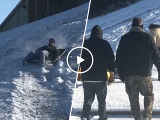 Sledder learns it's still Nutcracker season (Video)