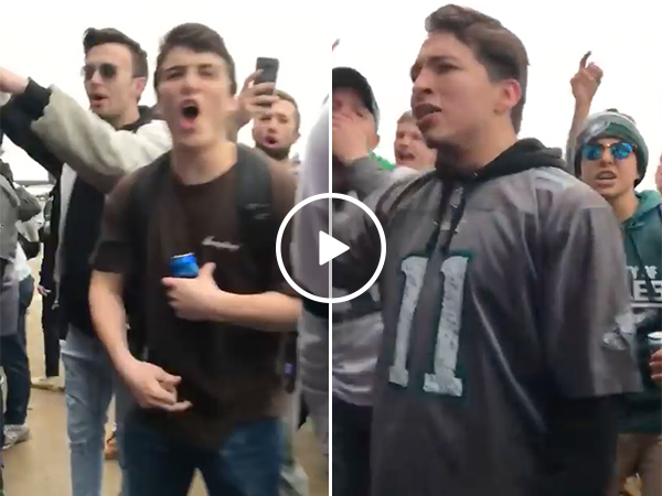 Eagles Fans Taunt Vikings Fans | Philadelphia Headed to Super Bowl
