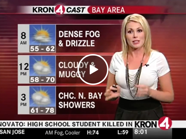 Weathergirl predicts a cold front (Video)