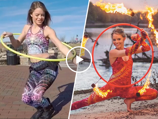 Amy Greenley shows off her impressive hula hoop skills (Video)