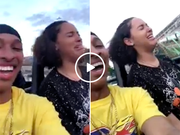 Girl Freaks Out and Passes Out on Rollercoaster