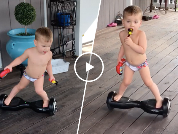 Toddler has some impressive hover board moves (Video)