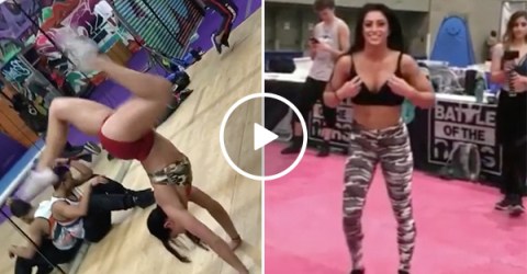 Hot Girl Does flips And Is Talented at Gymnastics