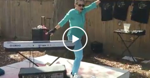 Crazy lady Dances Provocatively In Front of Kids and Families
