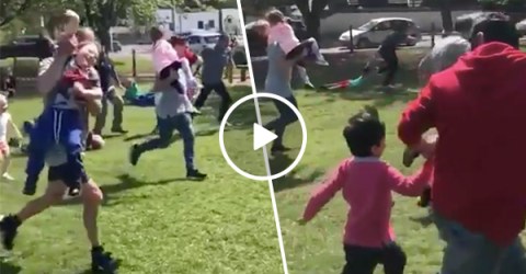 If your ain't first your last in the competitive Dad world (Video)
