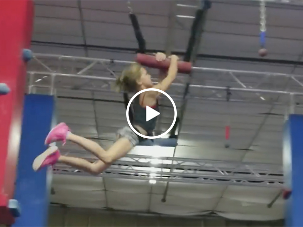 Young Girl Takes On An Obstacle Course Like America Ninja Warrior