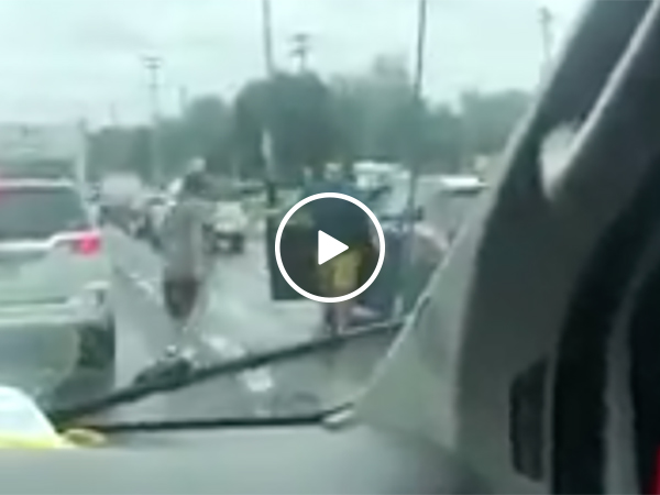 Guy Attacks A Driver on The Road But Gets Beat Up