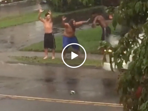 Three guys demonstrating that happiness doesn't cost much (Video)