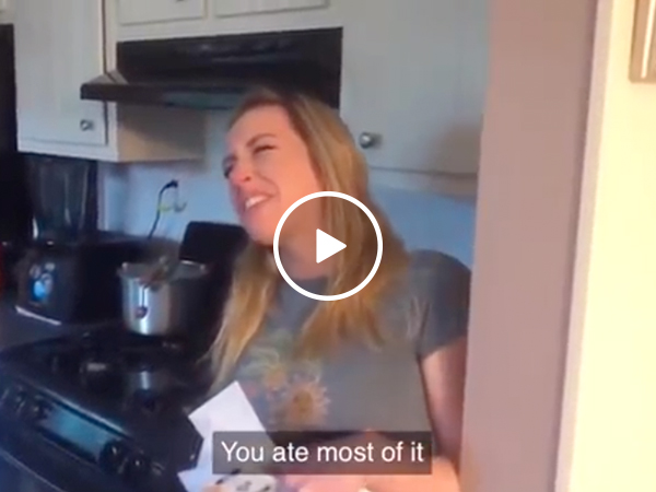 Wife attempts to tell a story while having a laughing fit (Video)