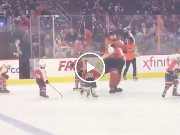 Small child tries to fight Gritty, Gritty brings the f#*%ing heat (Video)