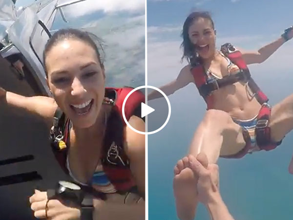 Skydiving half-naked always helps with the fear (Video)