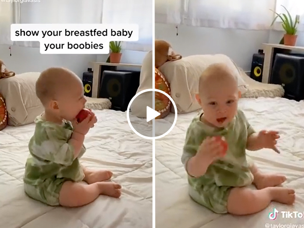 Moms flash their breastfeeding babies and their reactions are priceless (Video)